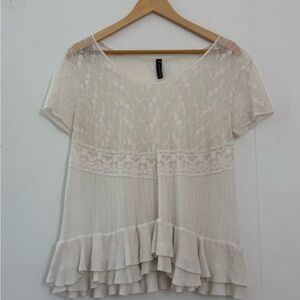 Free People Lace Sheer Top